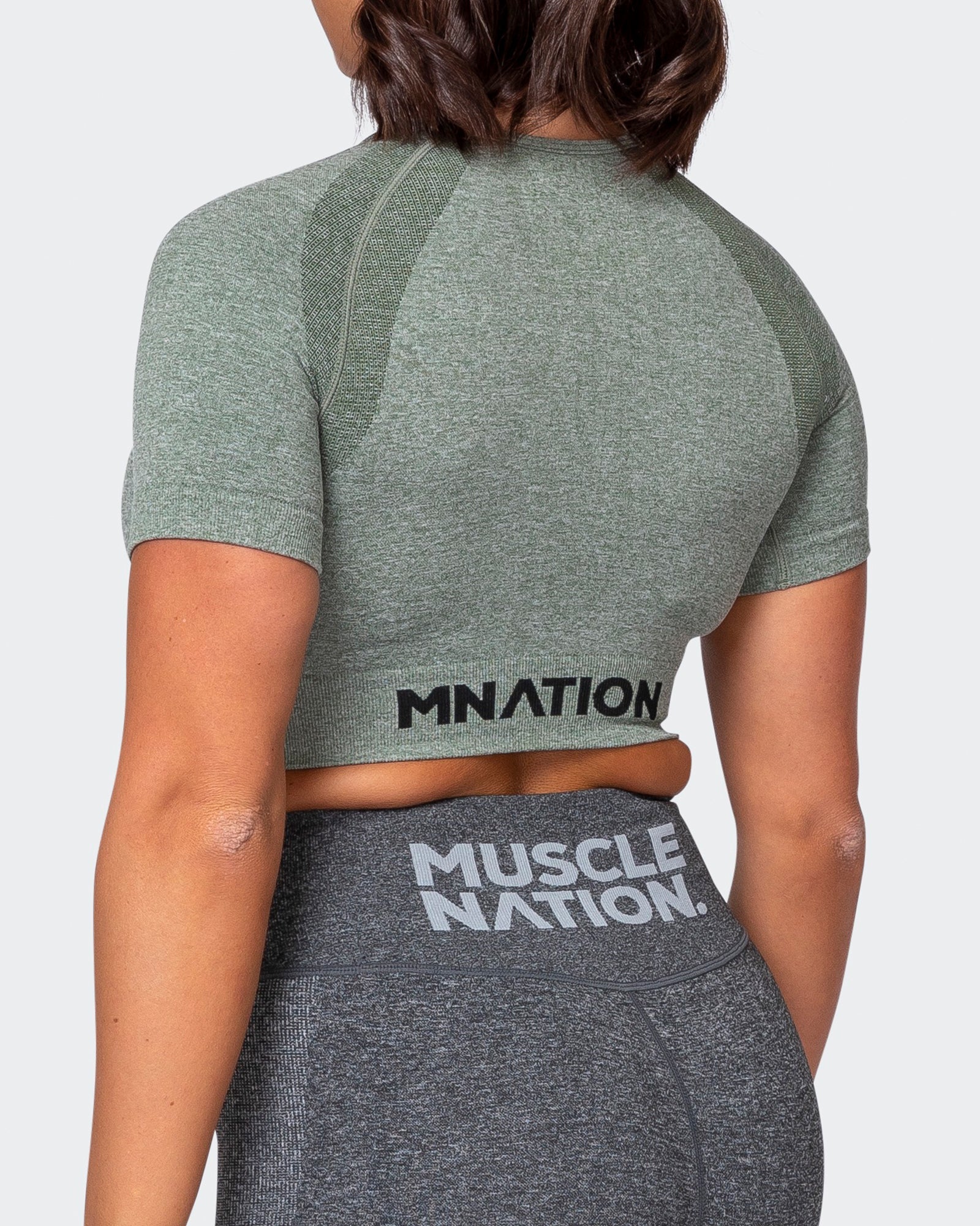 Classic Seamless Tee - Khaki Marl-Tops-XS-MNAPPRL9294-MNAPPRL9294-12-Muscle Nation