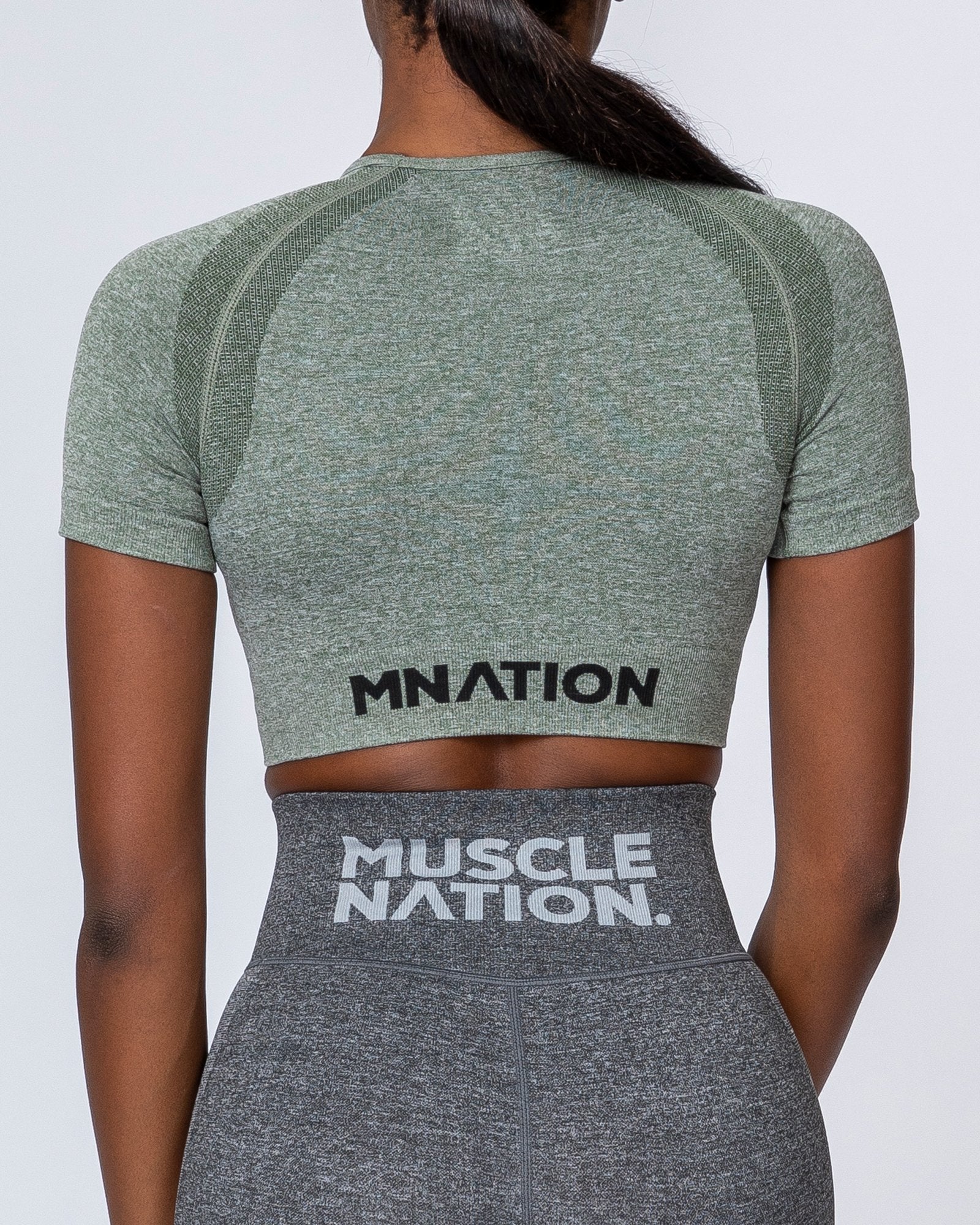 Classic Seamless Tee - Khaki Marl-Tops-XS-MNAPPRL9294-MNAPPRL9294-2-Muscle Nation