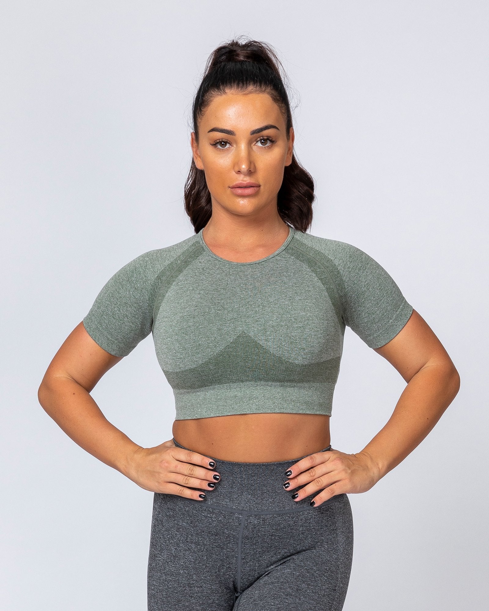 Classic Seamless Tee - Khaki Marl-Tops-XS-MNAPPRL9294-MNAPPRL9294-3-Muscle Nation