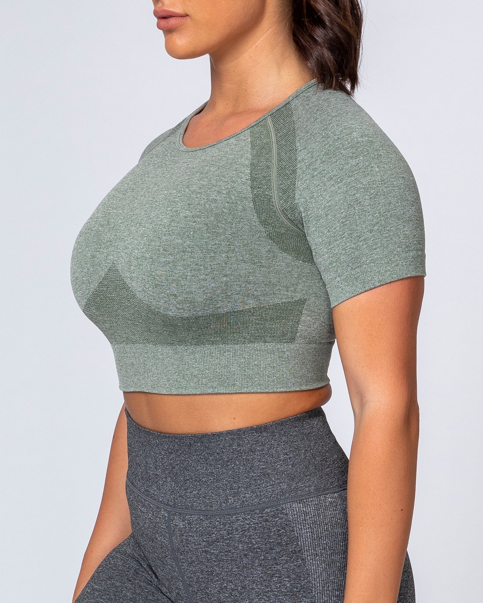 Classic Seamless Tee - Khaki Marl-Tops-XS-MNAPPRL9294-MNAPPRL9294-4-Muscle Nation