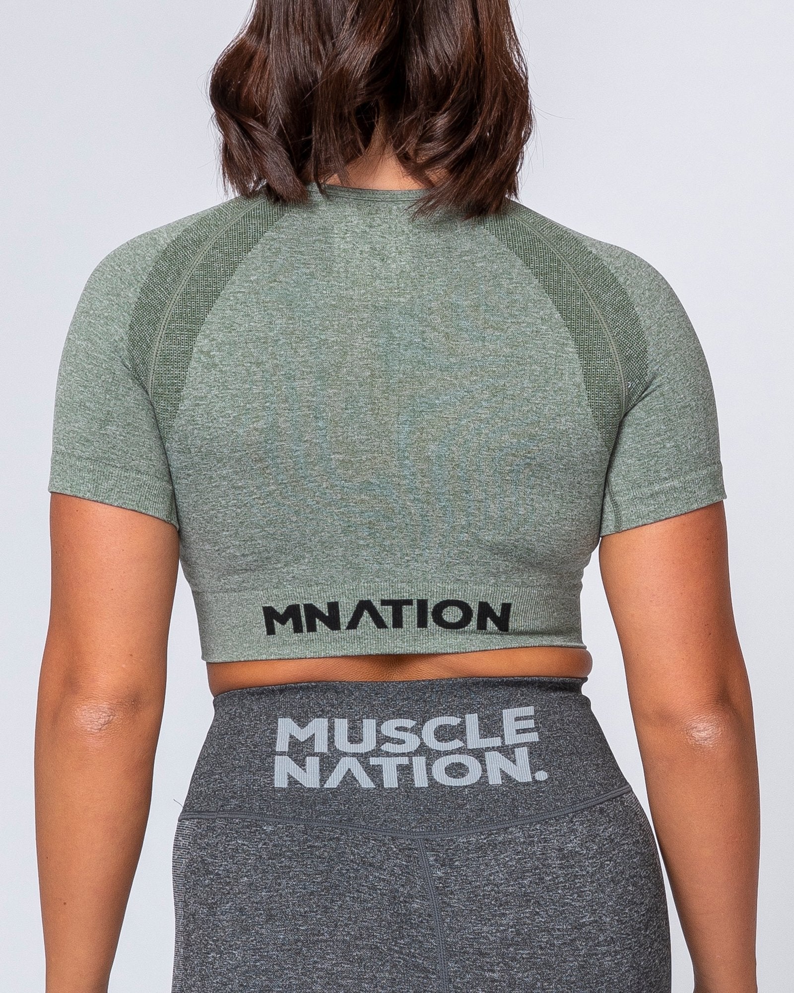 Classic Seamless Tee - Khaki Marl-Tops-XS-MNAPPRL9294-MNAPPRL9294-5-Muscle Nation