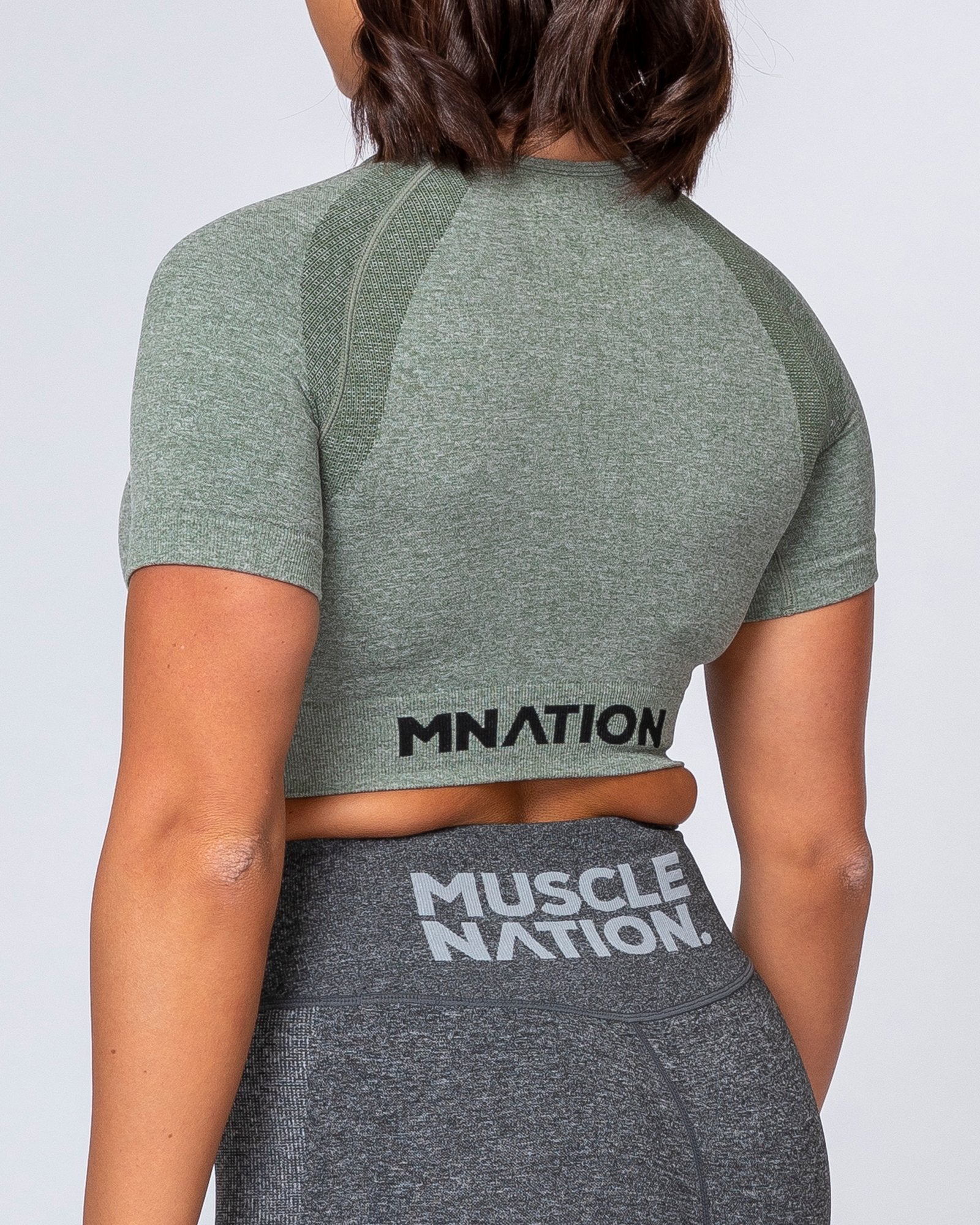 Classic Seamless Tee - Khaki Marl-Tops-XS-MNAPPRL9294-MNAPPRL9294-6-Muscle Nation