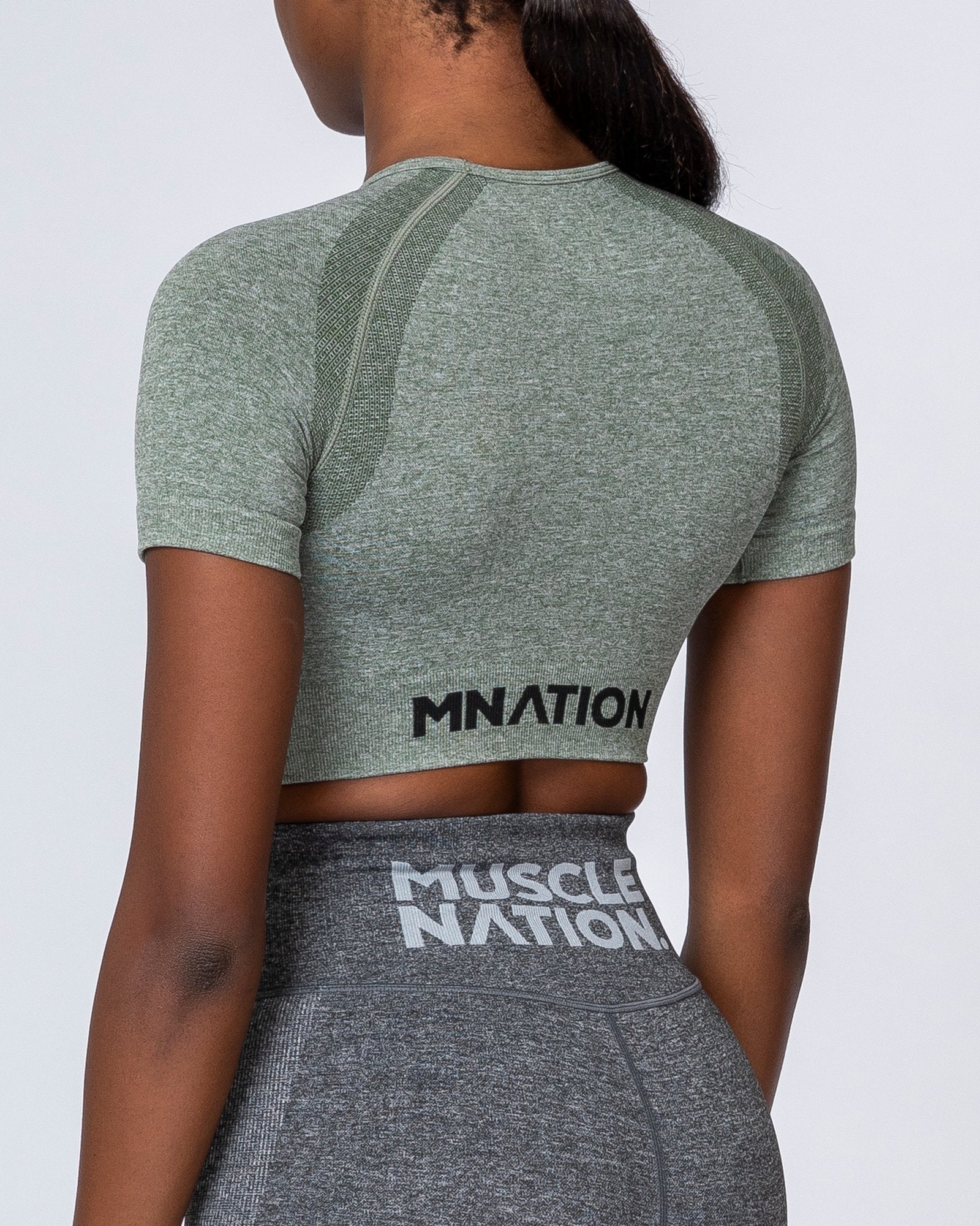 Classic Seamless Tee - Khaki Marl-Tops-XS-MNAPPRL9294-MNAPPRL9294-8-Muscle Nation