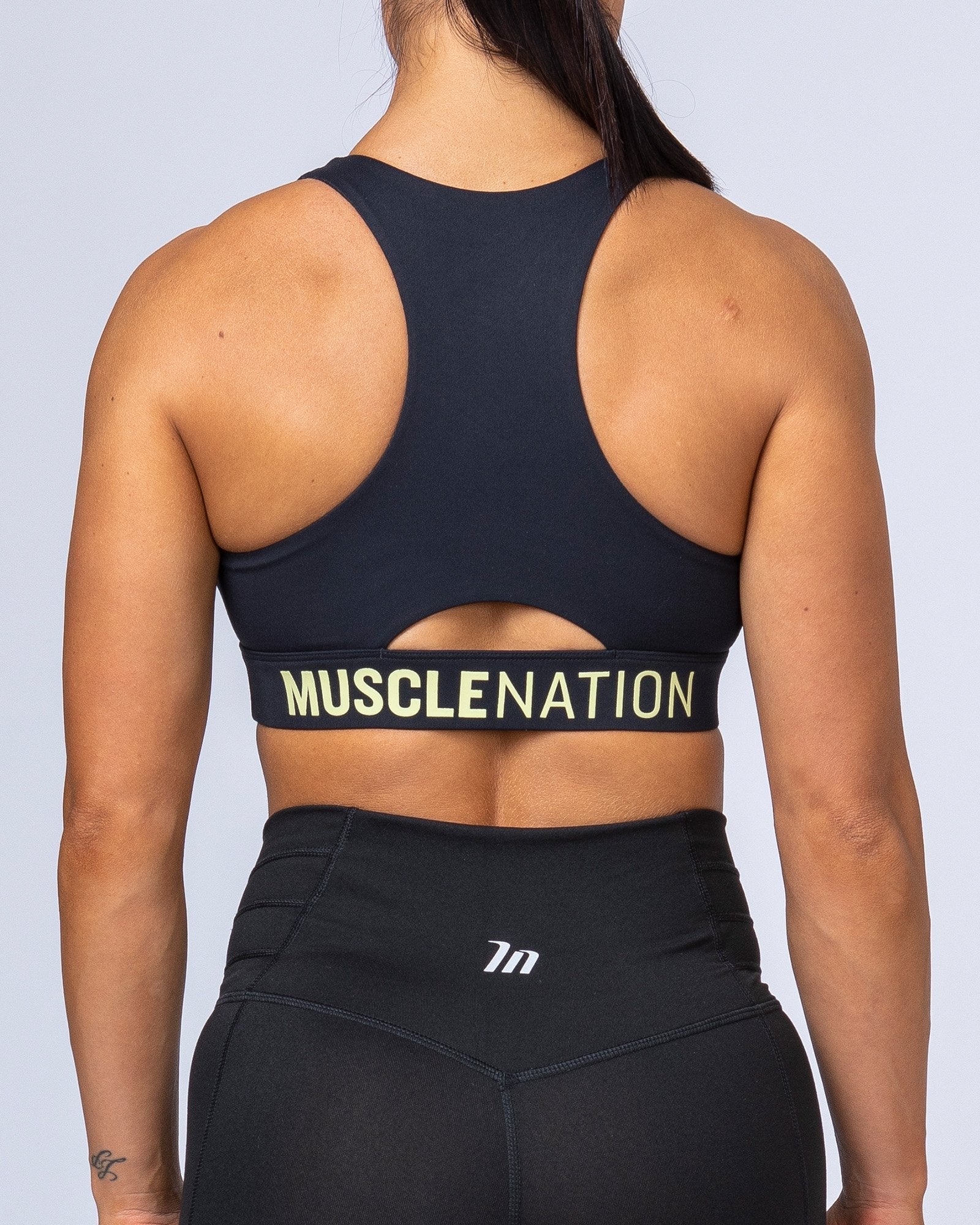 Comfort Bra - Black with Acid Lime-Sports Bras-XS-MNAPPRL6482-MNAPPRL6482-2-Muscle Nation