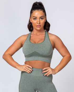 Comfort Seamless Bra - Khaki Marl-Sports Bras-XS-MNAPPRL9240-MNAPPRL9240-1-Muscle Nation