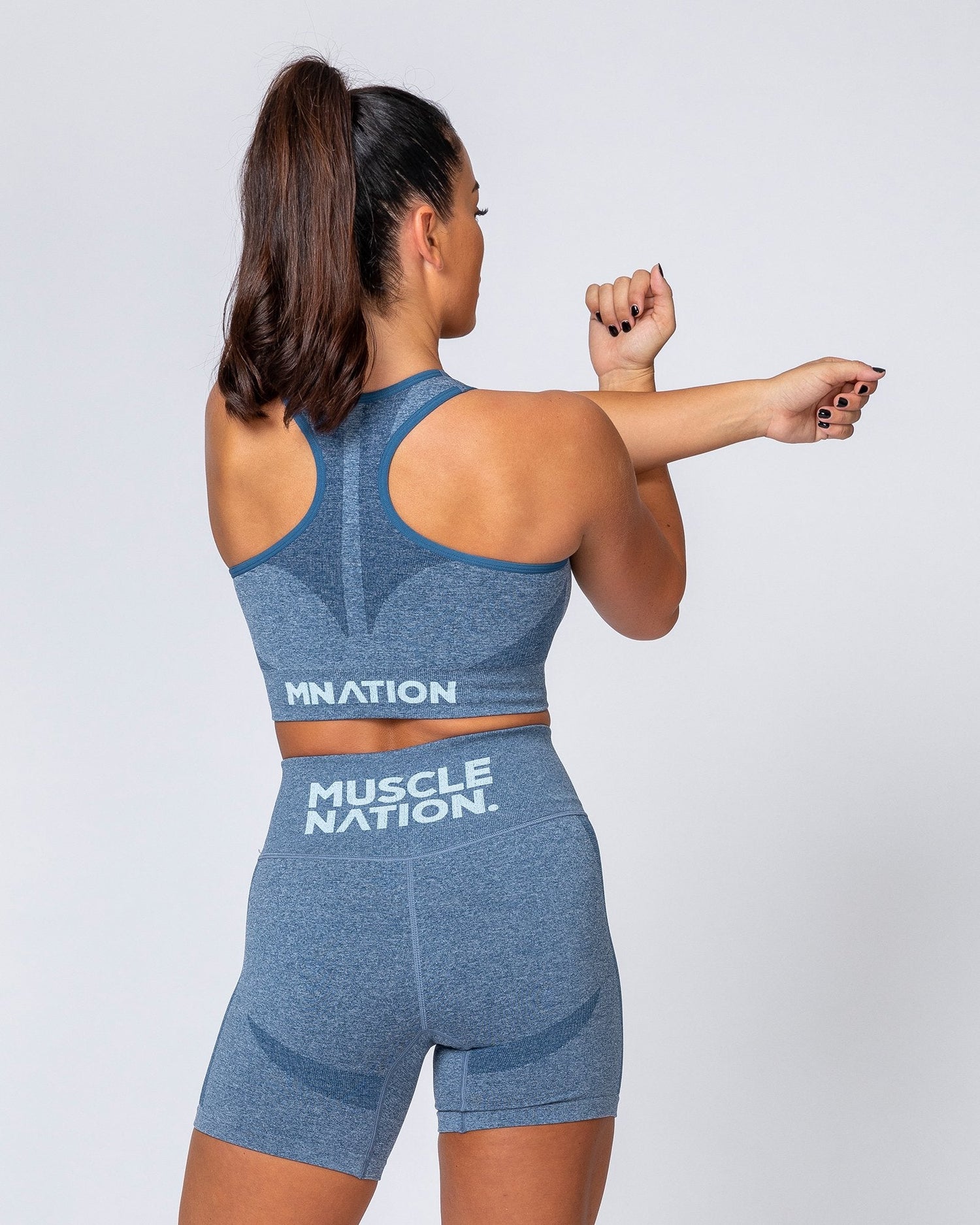 Comfort Seamless Bra - Navy Marl-Sports Bras-XS-MNAPPRL9234-MNAPPRL9234-1-Muscle Nation