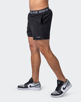 Level Up Training Shorts - Black-Shorts-S-072215BLK-S-MNAPPRL16707-1-Muscle Nation