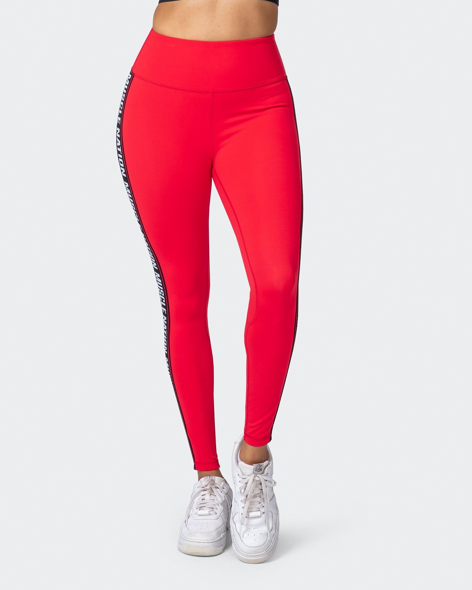 Dynamic Ankle Length Leggings - Hot Red-Leggings-XXS-112107HRED-XXS-MNAPPRL11909-2-Muscle Nation