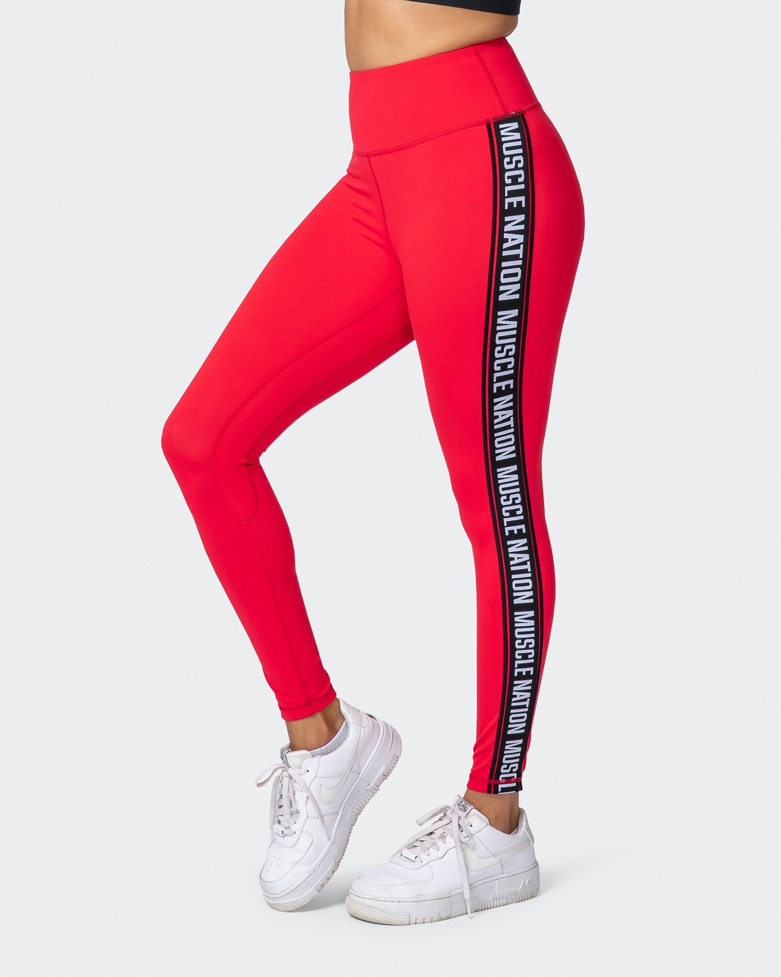 Dynamic Ankle Length Leggings - Hot Red-Leggings-XXS-112107HRED-XXS-MNAPPRL11909-3-Muscle Nation