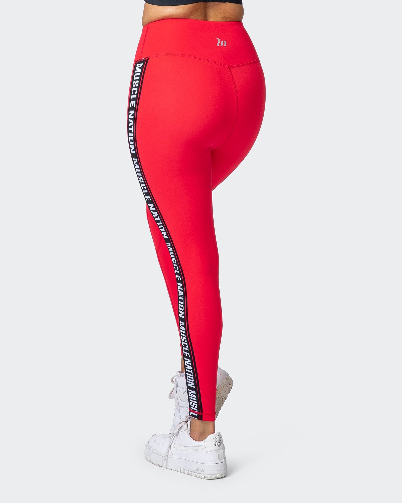 Dynamic Ankle Length Leggings - Hot Red-Leggings-XXS-112107HRED-XXS-MNAPPRL11909-4-Muscle Nation