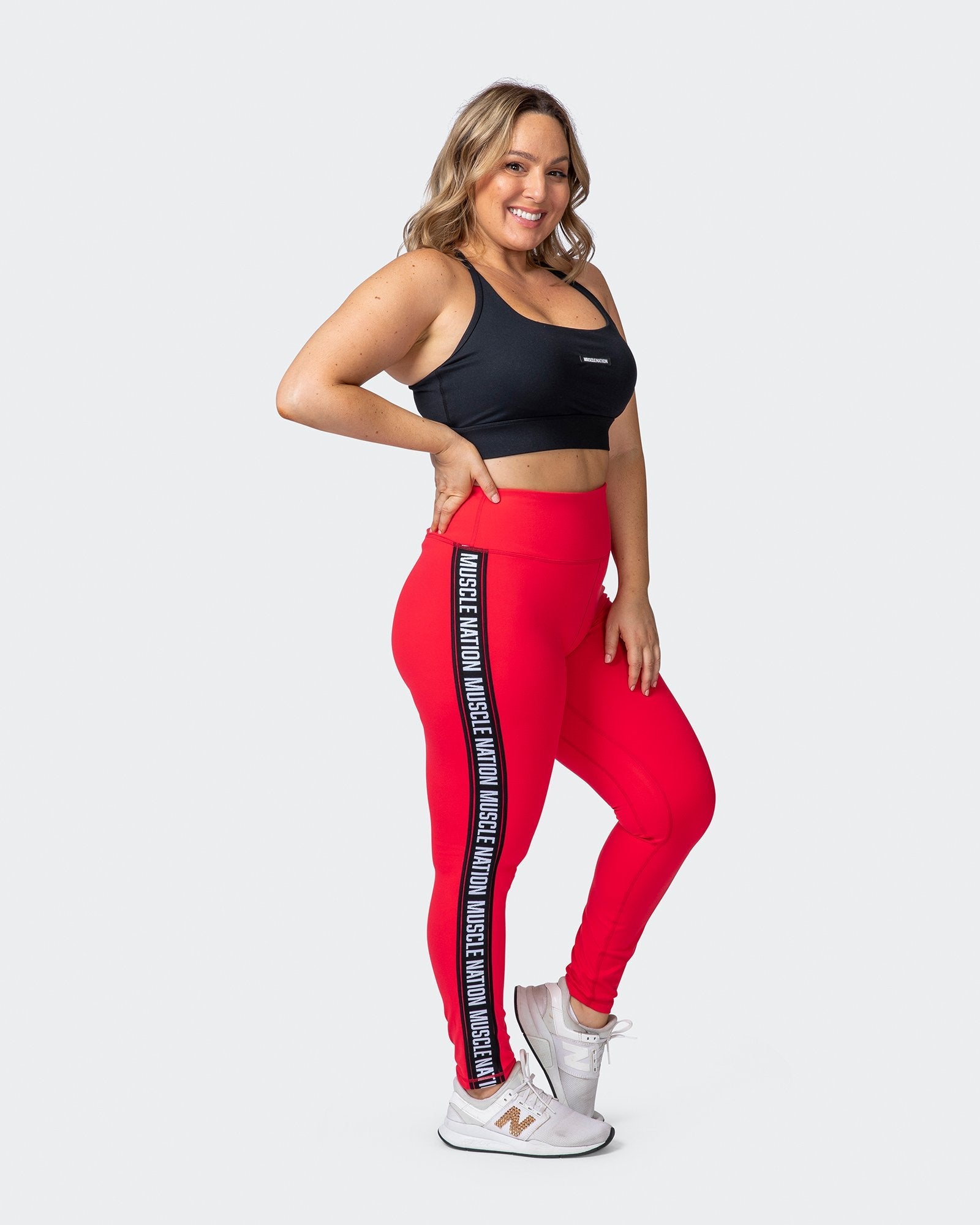Dynamic Ankle Length Leggings - Hot Red-Leggings-XXS-112107HRED-XXS-MNAPPRL11909-7-Muscle Nation