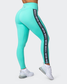 Dynamic Ankle Length Leggings - Sea Glass-Leggings-XXS-112107SGLS-XXS-MNAPPRL11916-1-Muscle Nation