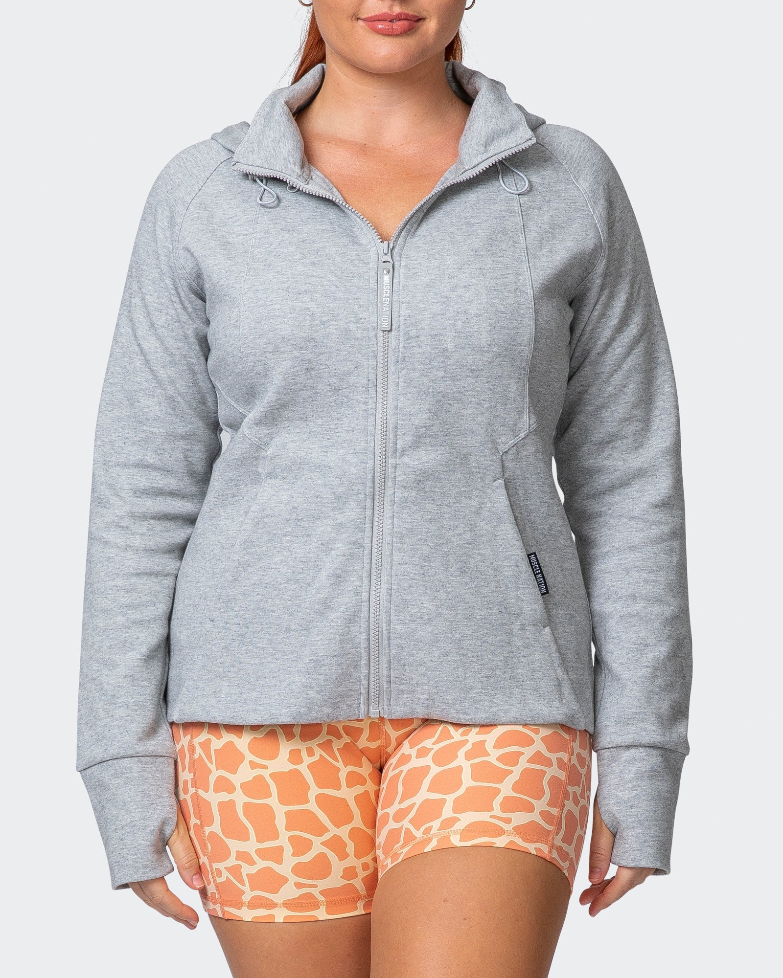 Dynamic Zip Through Jacket - Light Grey Marl-Jackets-XXS-032212LTGRYMRL-XXS-MNAPPRL13787-2-Muscle Nation
