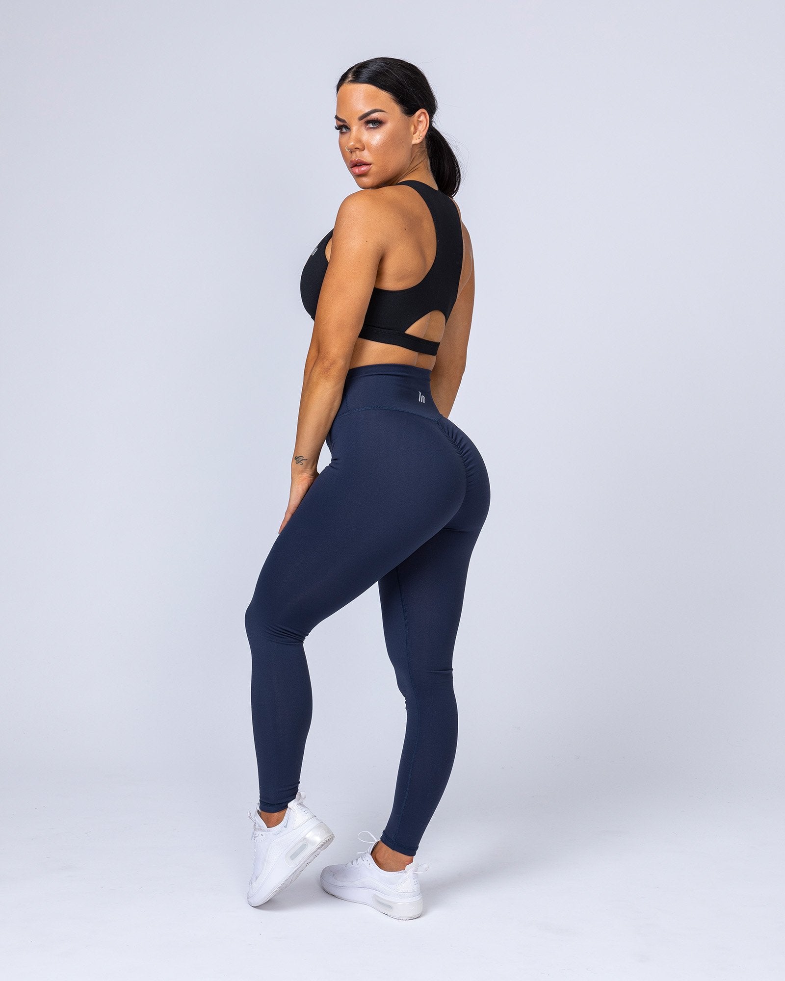 Signature Full Length Scrunch Leggings - Navy Blue-Leggings-XXS-MNAPPRL7557-MNAPPRL7557-5-Muscle Nation