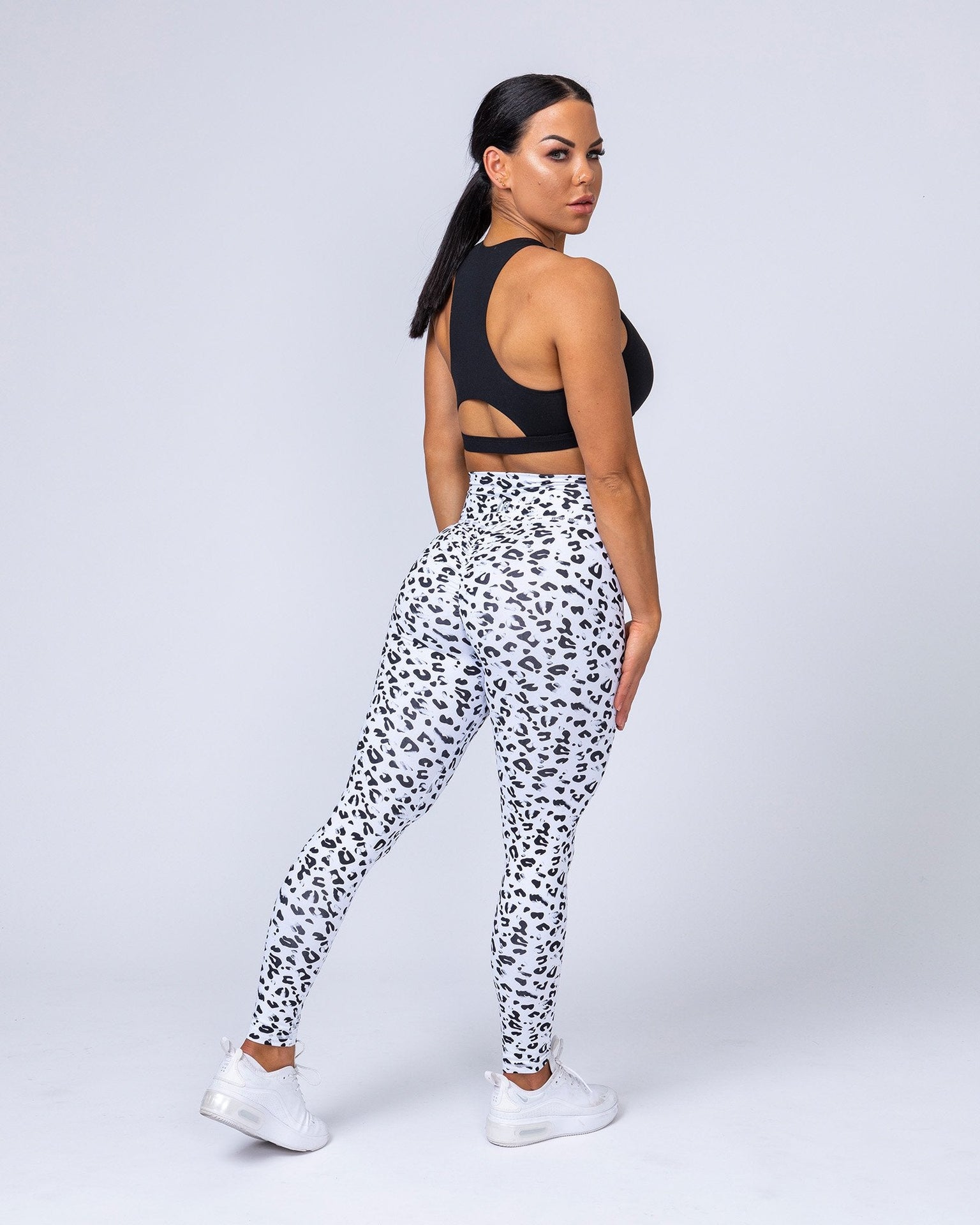 Signature Full Length Scrunch Leggings - Snow Leopard-Leggings-XXS-MNAPPRL7556-MNAPPRL7556-7-Muscle Nation