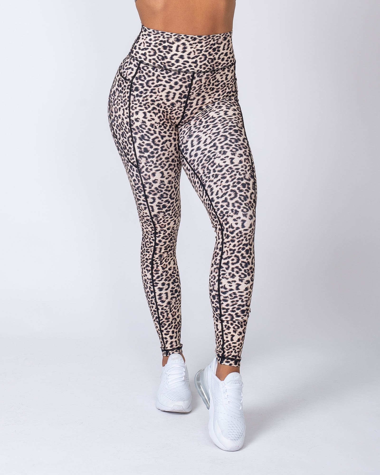 Full Length Pocket Leggings - Yellow Leopard-Leggings-XS-MNAPPRL6772-MNAPPRL6772-4-Muscle Nation