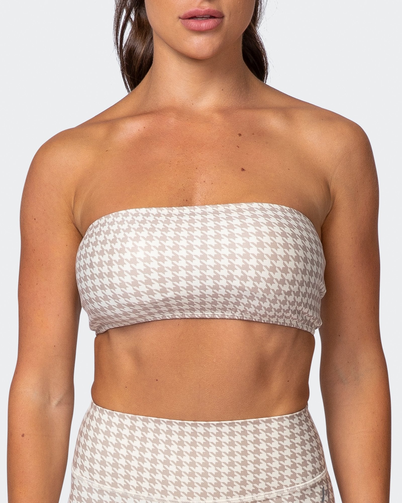 HBxMN Flair Bandeau - Houndstooth Print-Bralettes-XXS-092135HNDS-XXS-MNAPPRL11599-10-Muscle Nation