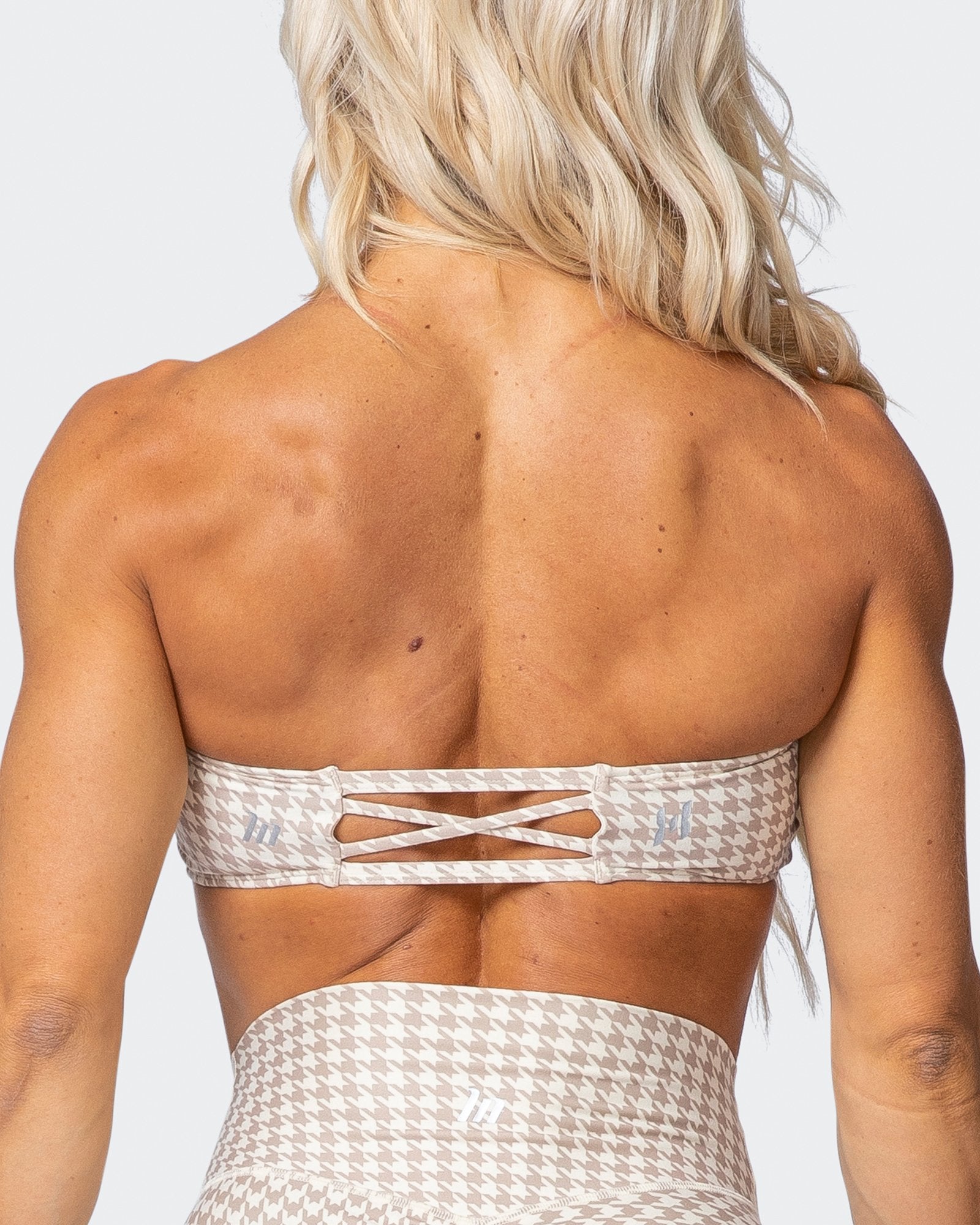 HBxMN Flair Bandeau - Houndstooth Print-Bralettes-XXS-092135HNDS-XXS-MNAPPRL11599-4-Muscle Nation