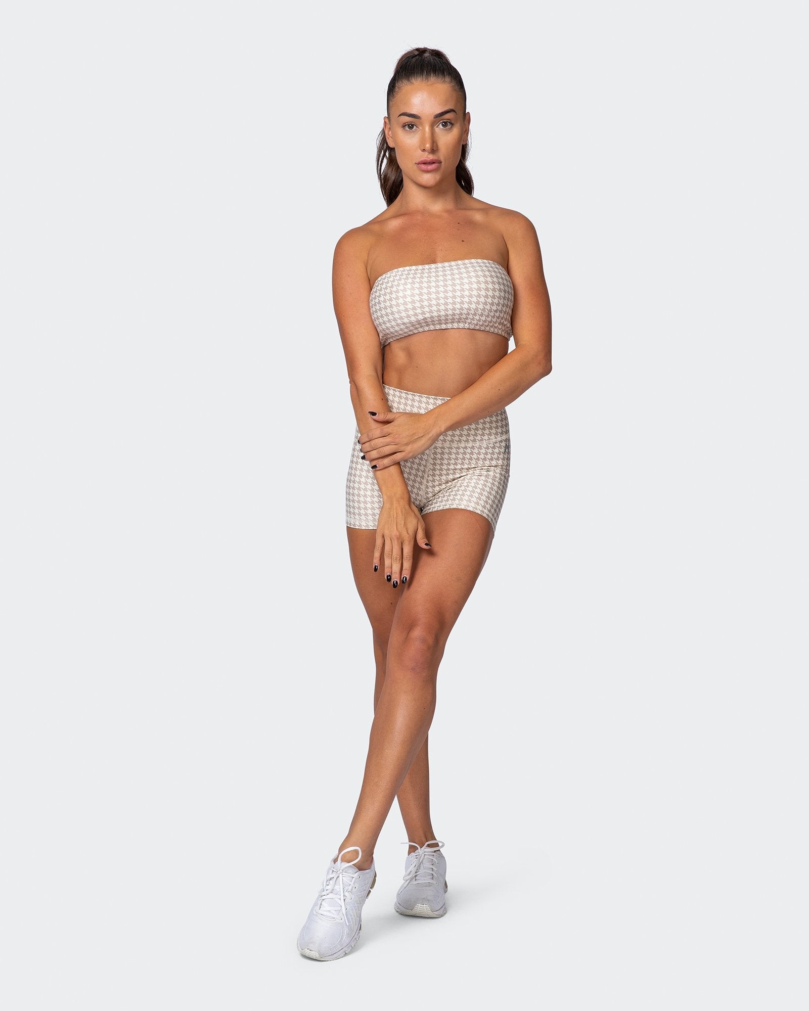 HBxMN Flair Bandeau - Houndstooth Print-Bralettes-XXS-092135HNDS-XXS-MNAPPRL11599-8-Muscle Nation