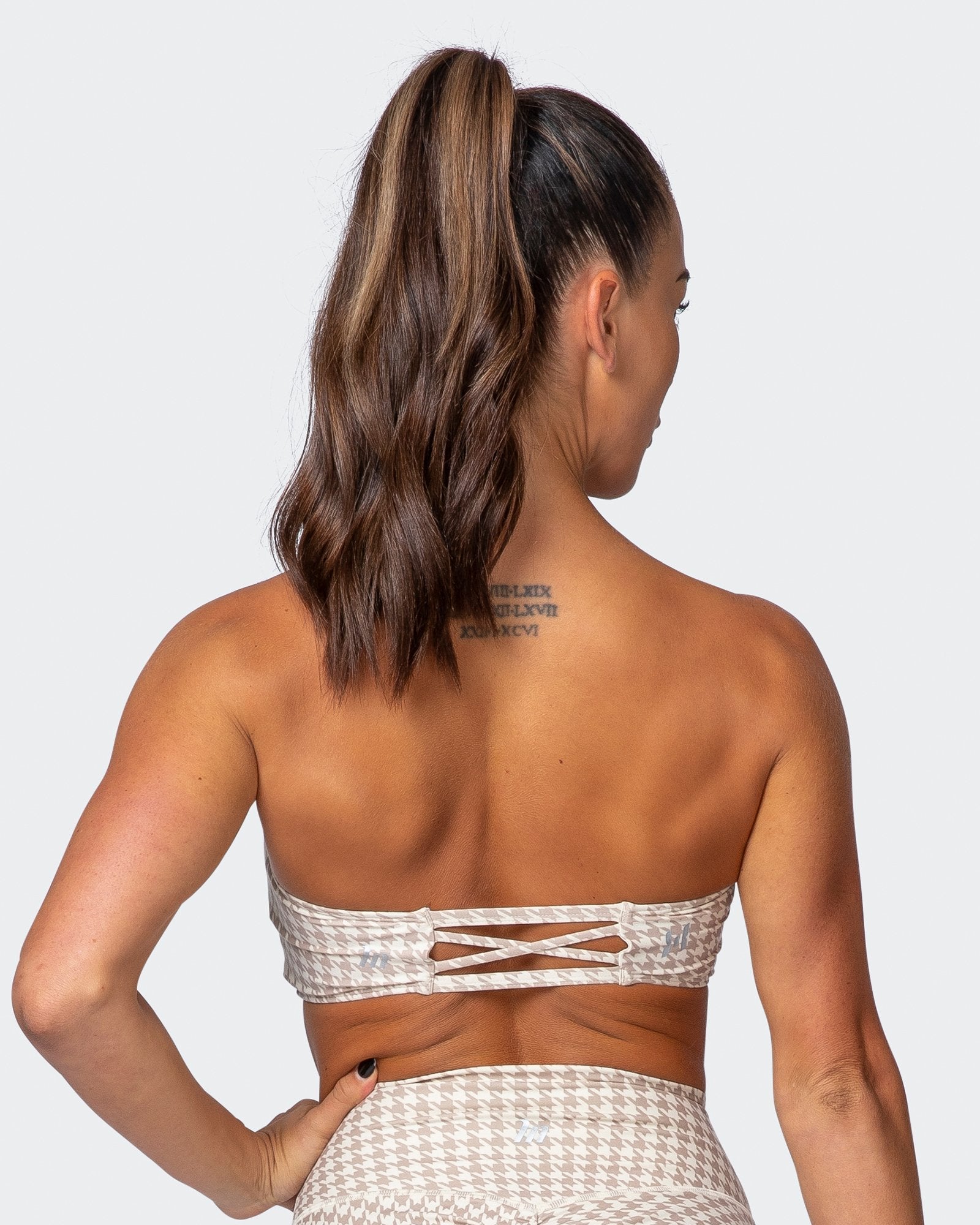HBxMN Flair Bandeau - Houndstooth Print-Bralettes-XXS-092135HNDS-XXS-MNAPPRL11599-9-Muscle Nation