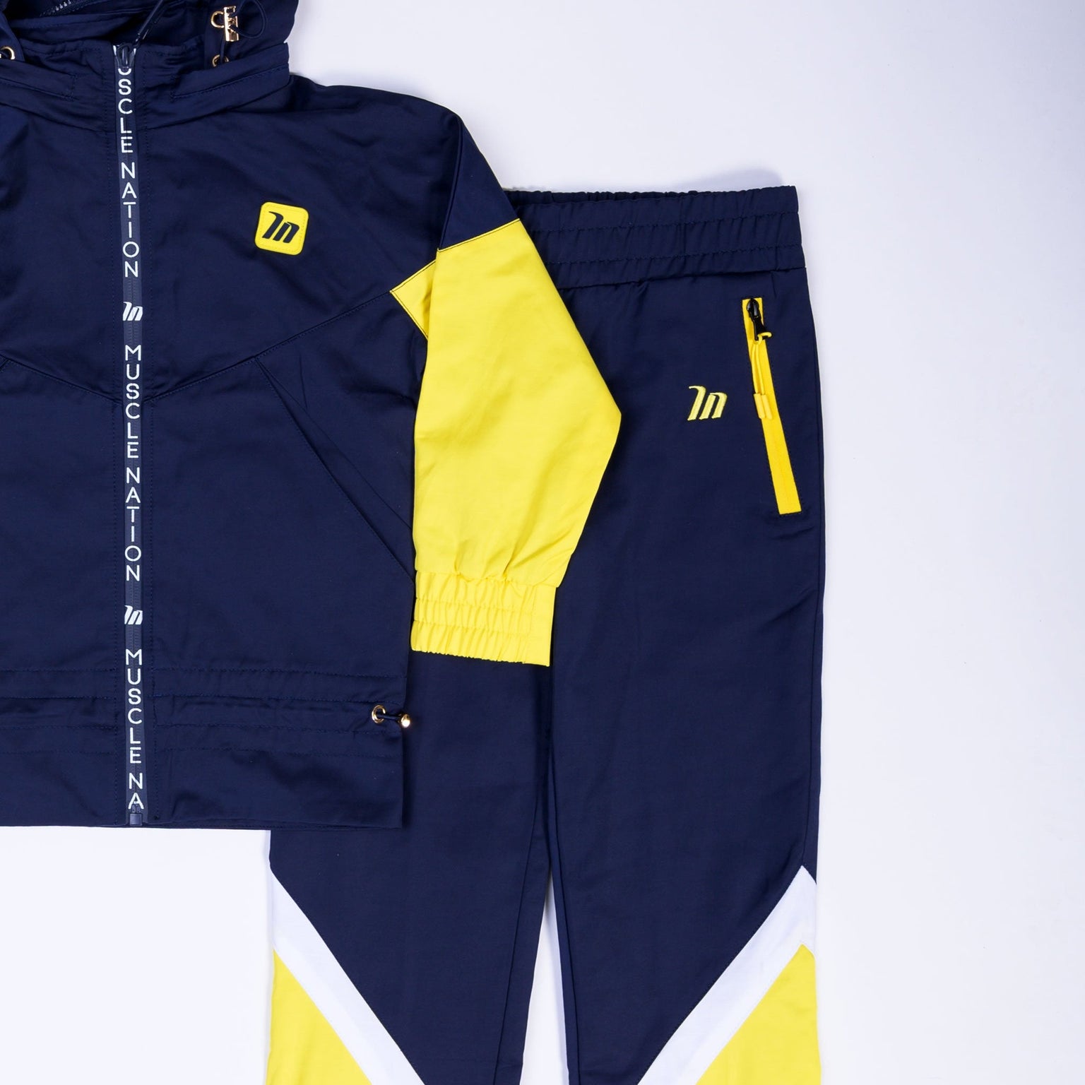 Kids MN Retro Tracksuit Pants - Navy / Yellow-Kids-2-MNAPPRL4542-MNAPPRL4542-10-Muscle Nation