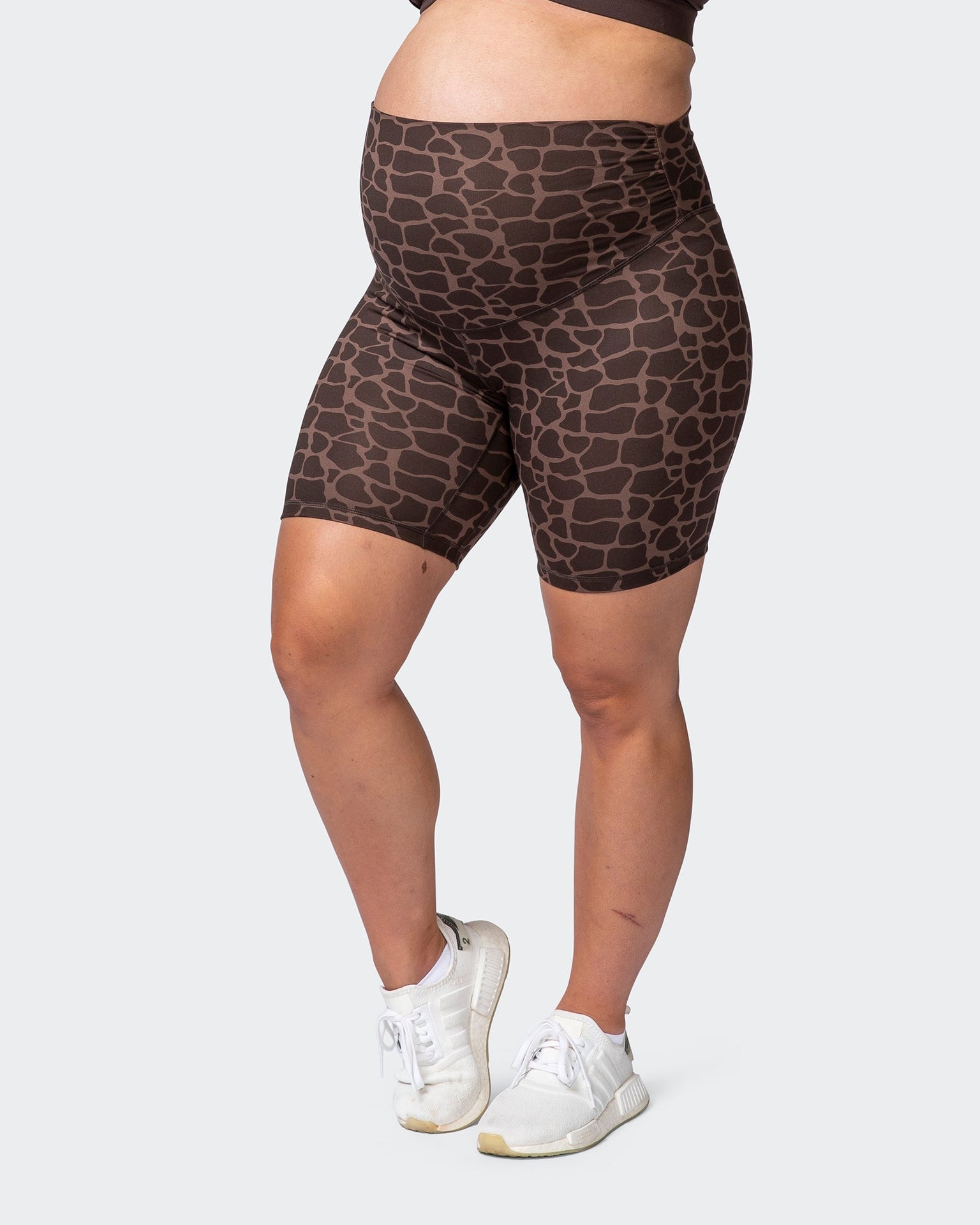 Maternity Everyday Bike Short - Tonal Giraffe Print-Shorts-XS-032214TNLGIR-XS-MNAPPRL13842-4-Muscle Nation