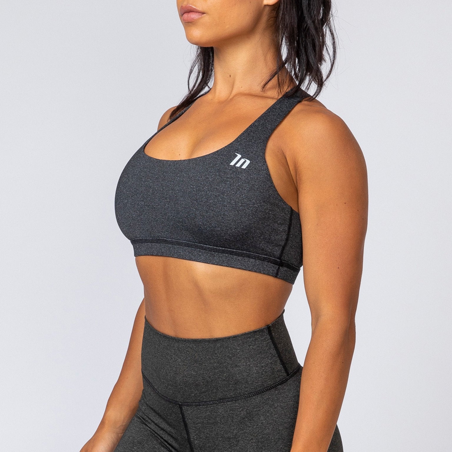 Power Bra - Heather Black-Sports Bras-XS-MNAPPRL6106-MNAPPRL6106-4-Muscle Nation