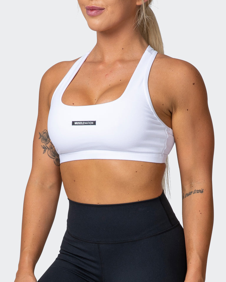 Flex Bra - White-Sports Bras-XS-042203WHT-XS-MNAPPRL14395-3-Muscle Nation