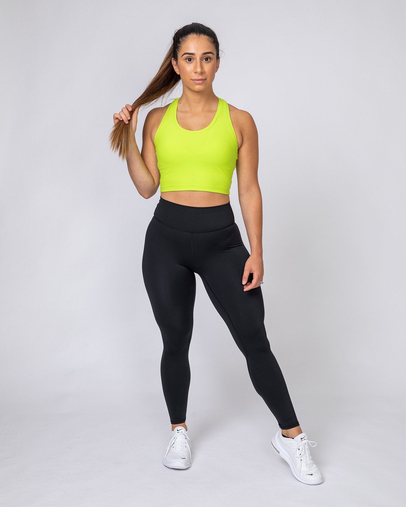 Ribbed Cropped Tank - Acid Lime-Tops-XXS-MNAPPRL8390-MNAPPRL8390-4-Muscle Nation