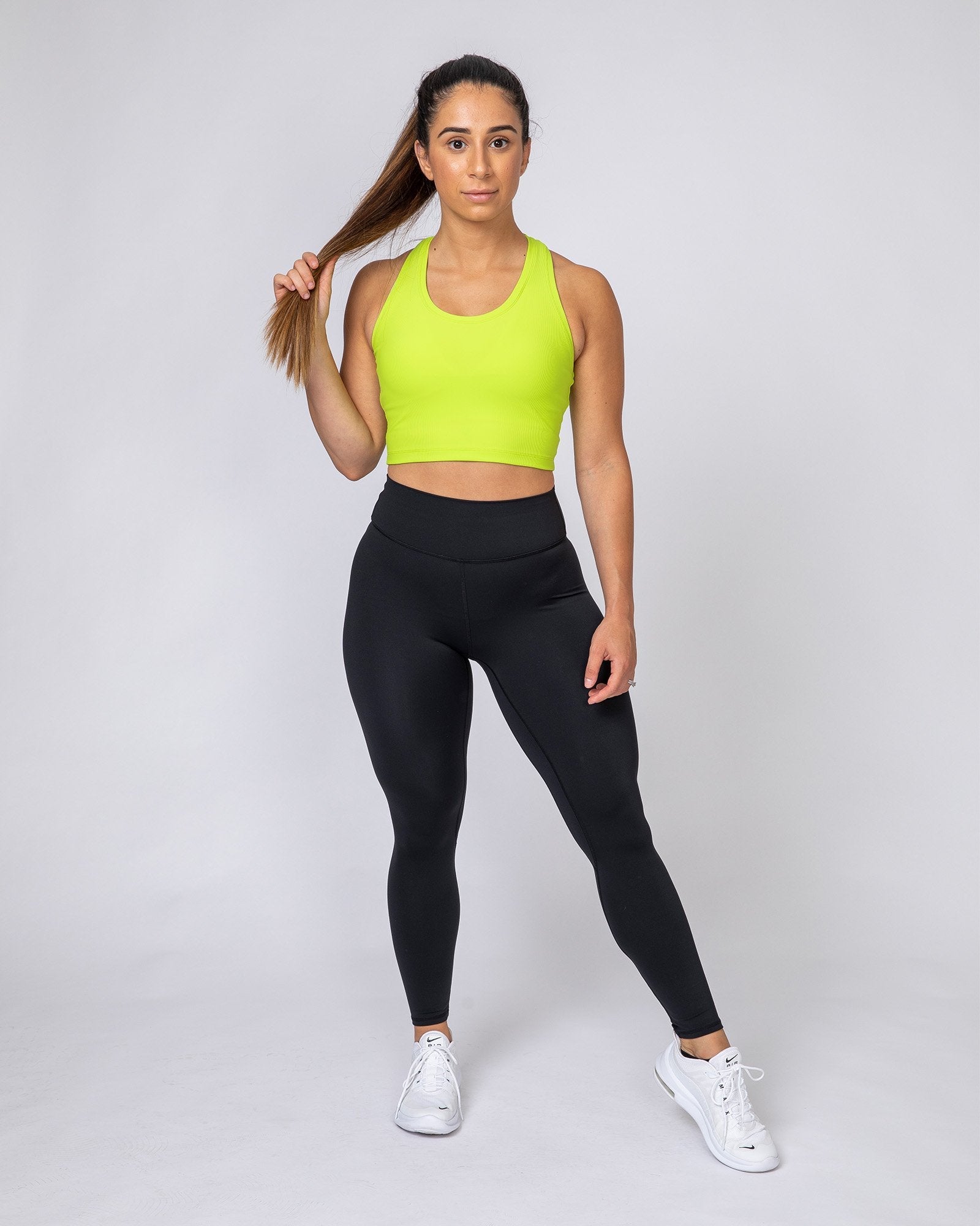 Ribbed Cropped Tank - Acid Lime-Tops-XXS-MNAPPRL8390-MNAPPRL8390-4-Muscle Nation