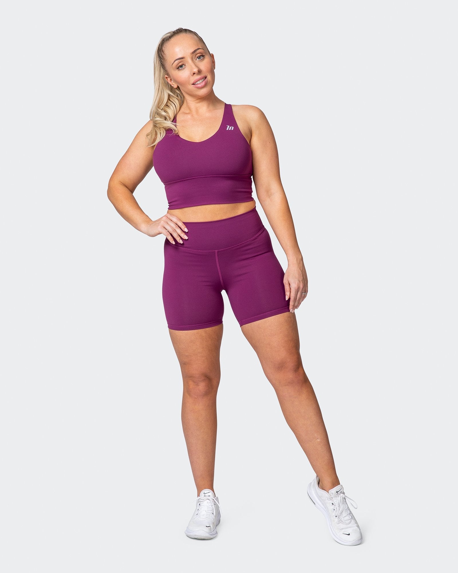 Signature Scrunch Bike Shorts - Boysenberry-Shorts-XXS-MNAPPRL10302-MNAPPRL10302-9-Muscle Nation
