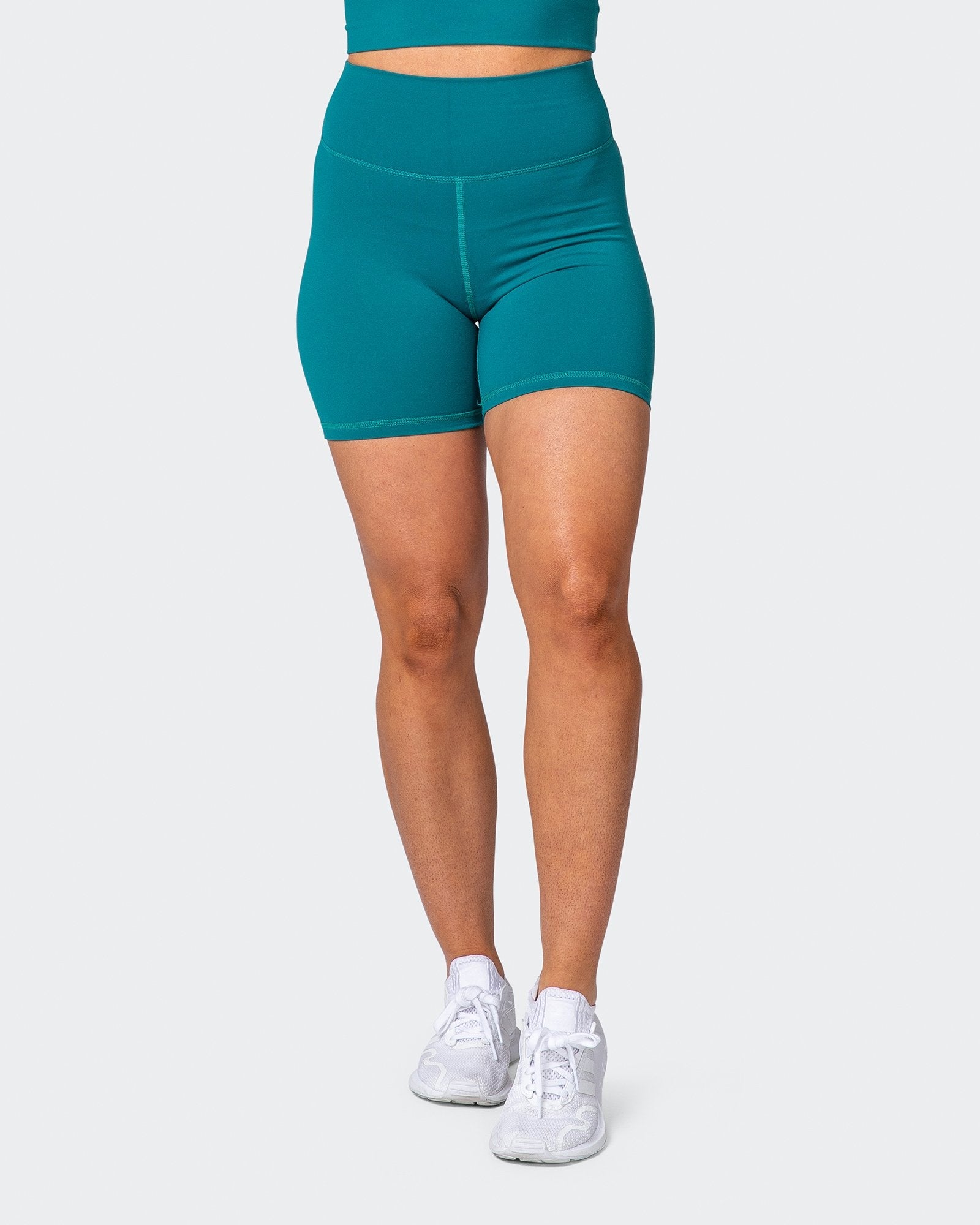 Signature Scrunch Bike Shorts - Teal-Shorts-XXS-MNAPPRL7718-MNAPPRL7718-5-Muscle Nation