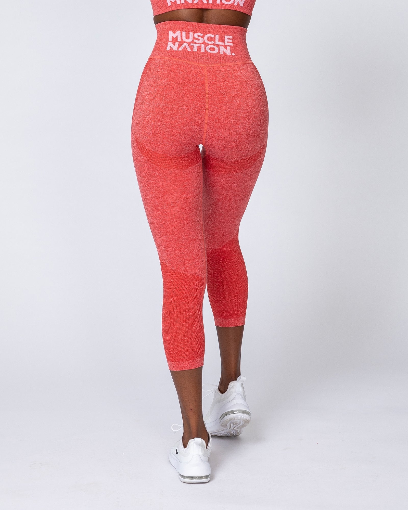 Shape Up Seamless 7/8 Leggings - Poppy Marl-Leggings-XS-MNAPPRL9174-MNAPPRL9174-1-Muscle Nation