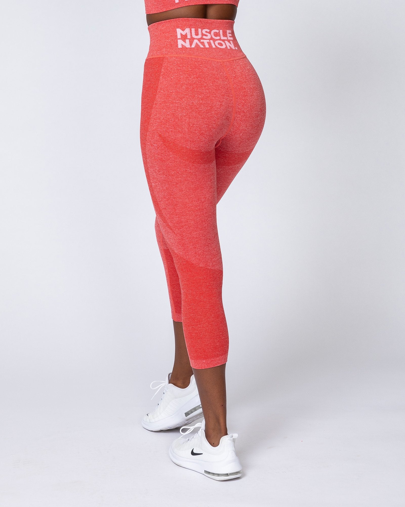 Shape Up Seamless 7/8 Leggings - Poppy Marl-Leggings-XS-MNAPPRL9174-MNAPPRL9174-6-Muscle Nation