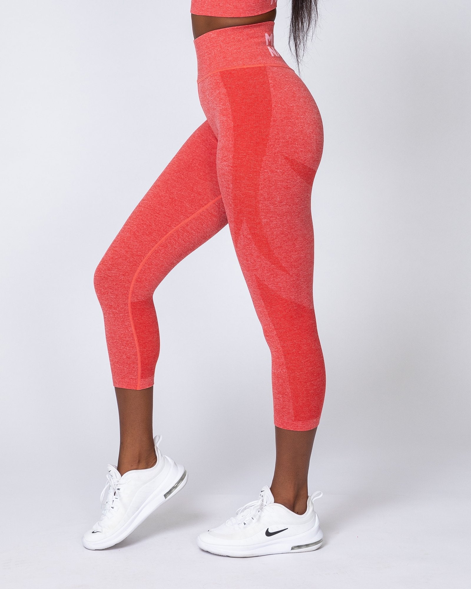 Shape Up Seamless 7/8 Leggings - Poppy Marl-Leggings-XS-MNAPPRL9174-MNAPPRL9174-8-Muscle Nation