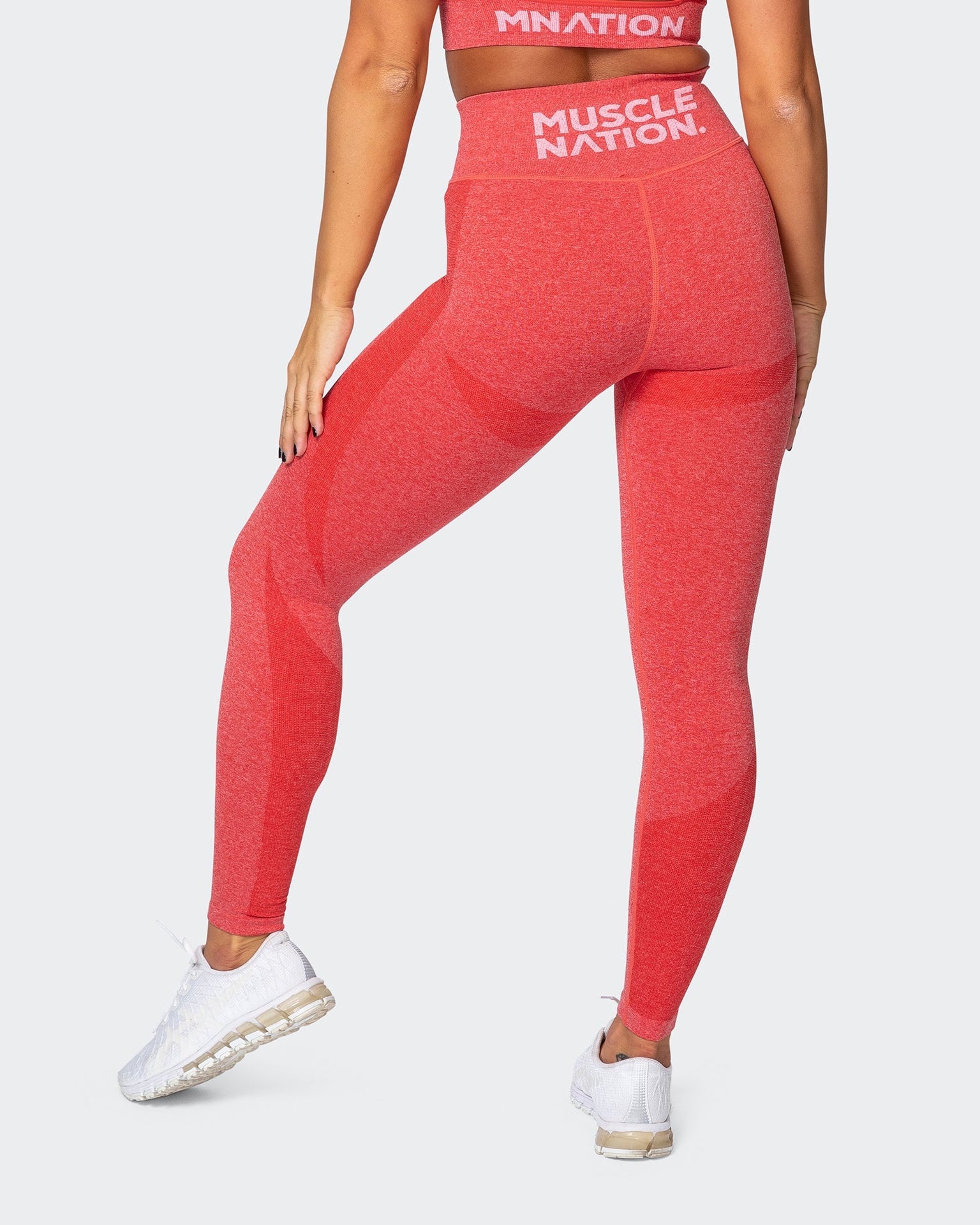 Shape Up Seamless Full Length Leggings - Poppy Marl-Leggings-XS-MNAPPRL9150-MNAPPRL9150-11-Muscle Nation