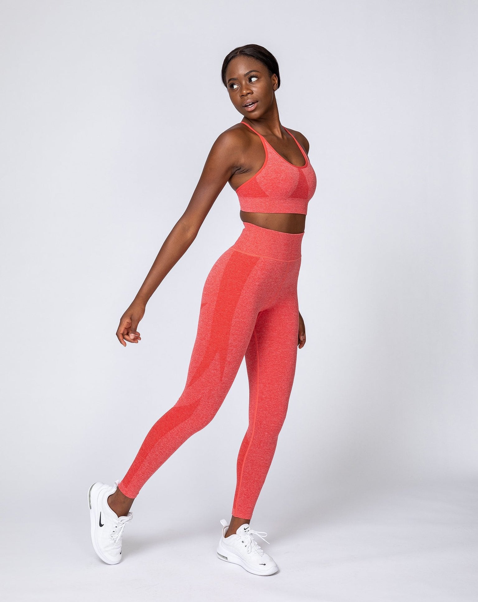 Shape Up Seamless Full Length Leggings - Poppy Marl-Leggings-XS-MNAPPRL9150-MNAPPRL9150-3-Muscle Nation