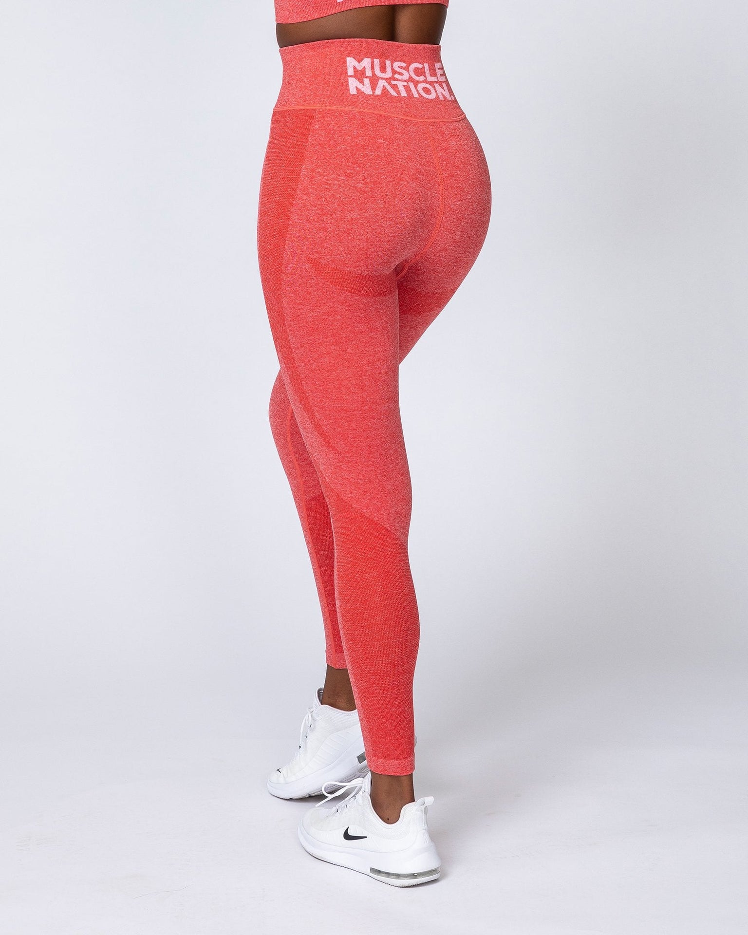 Shape Up Seamless Full Length Leggings - Poppy Marl-Leggings-XS-MNAPPRL9150-MNAPPRL9150-7-Muscle Nation
