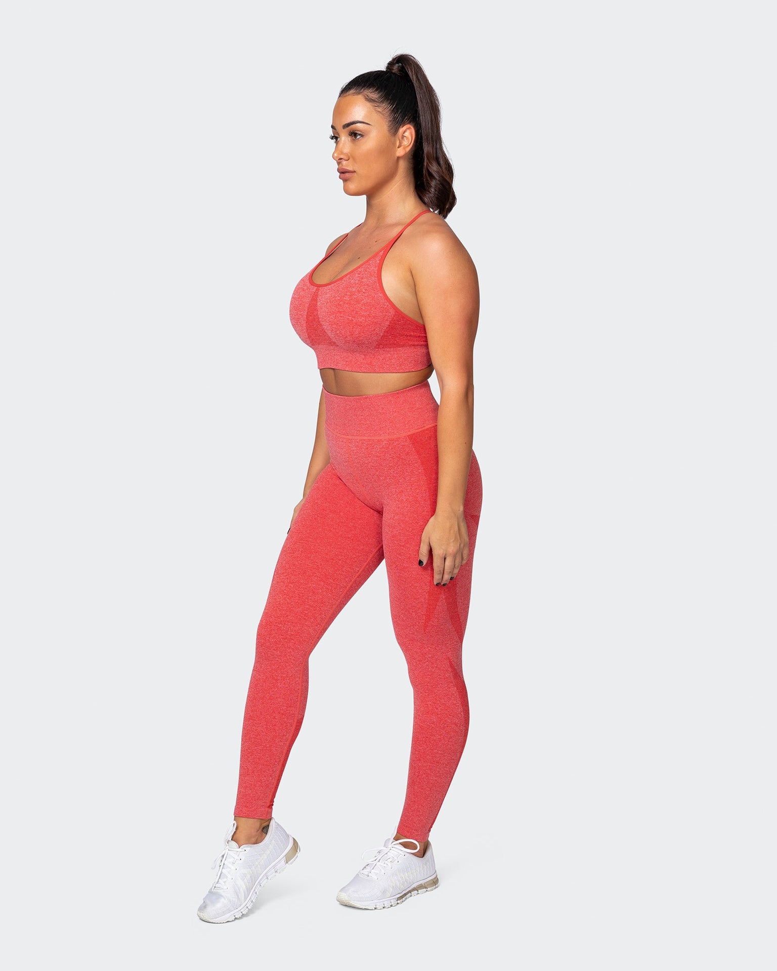 Shape Up Seamless Full Length Leggings - Poppy Marl-Leggings-XS-MNAPPRL9150-MNAPPRL9150-9-Muscle Nation