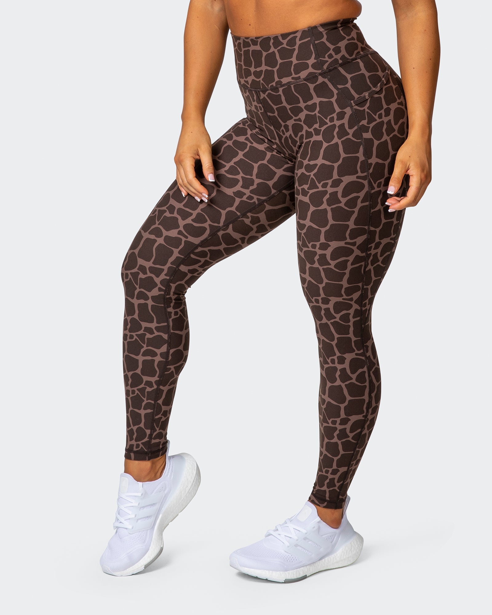 Signature Pocket Ankle Length Leggings - Tonal Giraffe Print-Leggings-XXS-032209TNLGIR-XXS-MNAPPRL13717-7-Muscle Nation